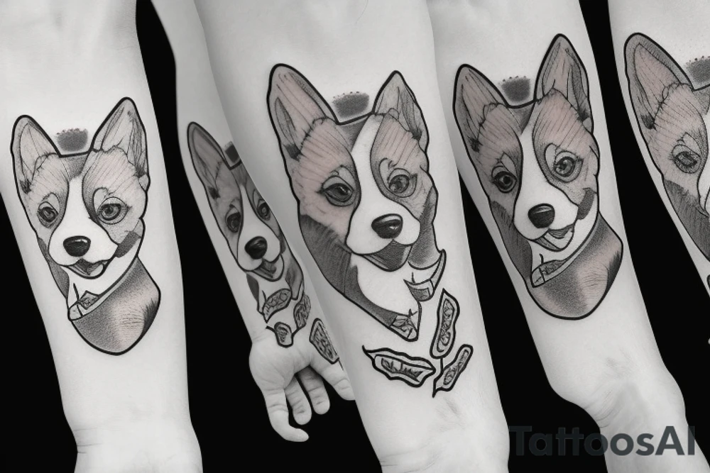 Corgi pembrok tattoo idea