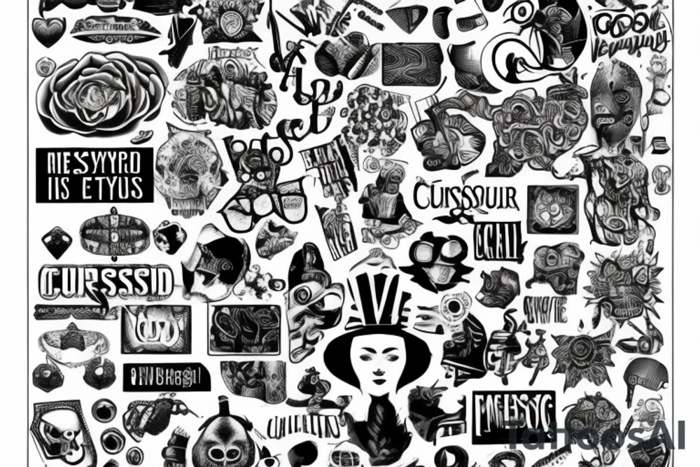 Word curiousity in style crossword tattoo idea