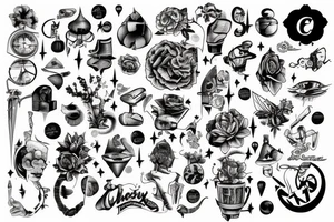 Word "curiousity" in style crossword tattoo idea