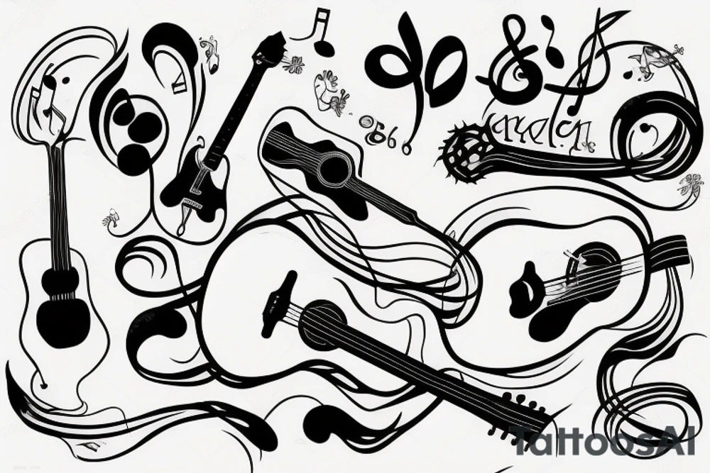 Music, guitar tattoo idea