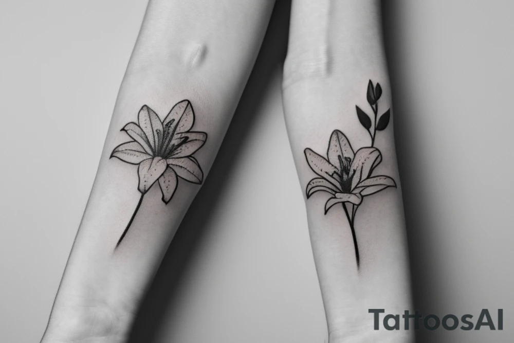 small lily flower tattoo idea