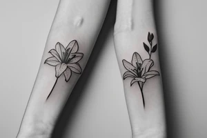 small lily flower tattoo idea