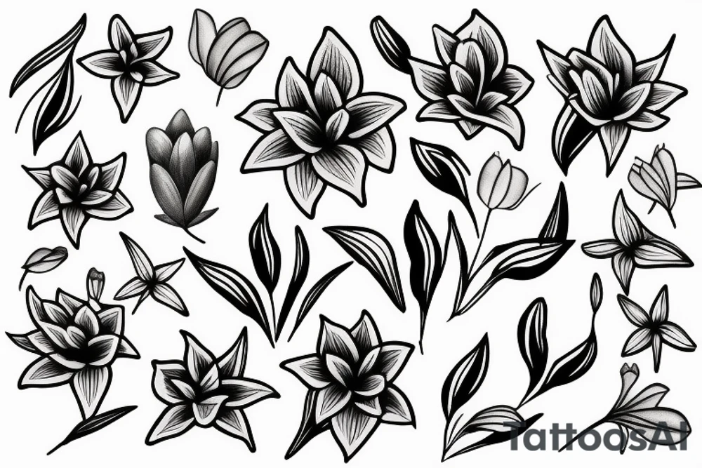 small lily flower tattoo idea