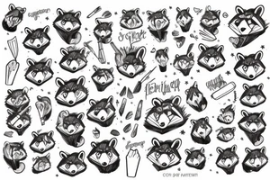 racoon holding matches tattoo idea