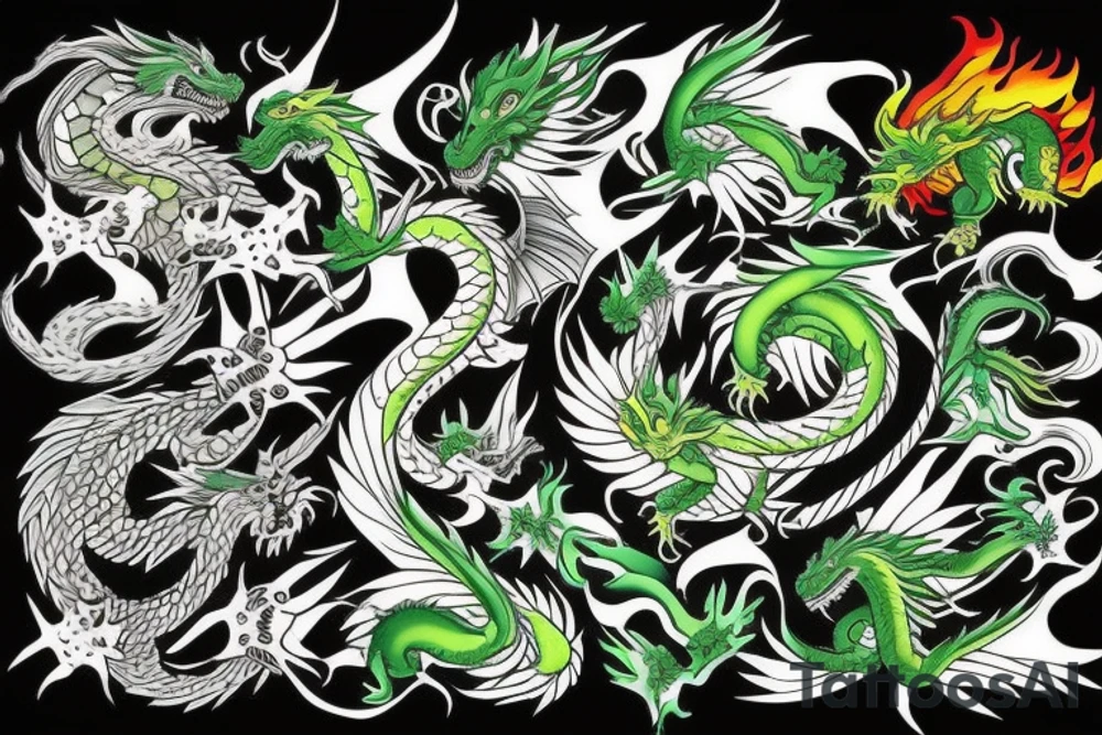 Dragon green tattoo idea