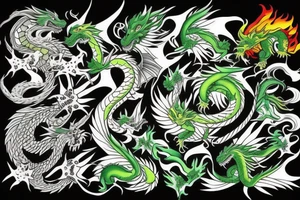 Dragon green tattoo idea