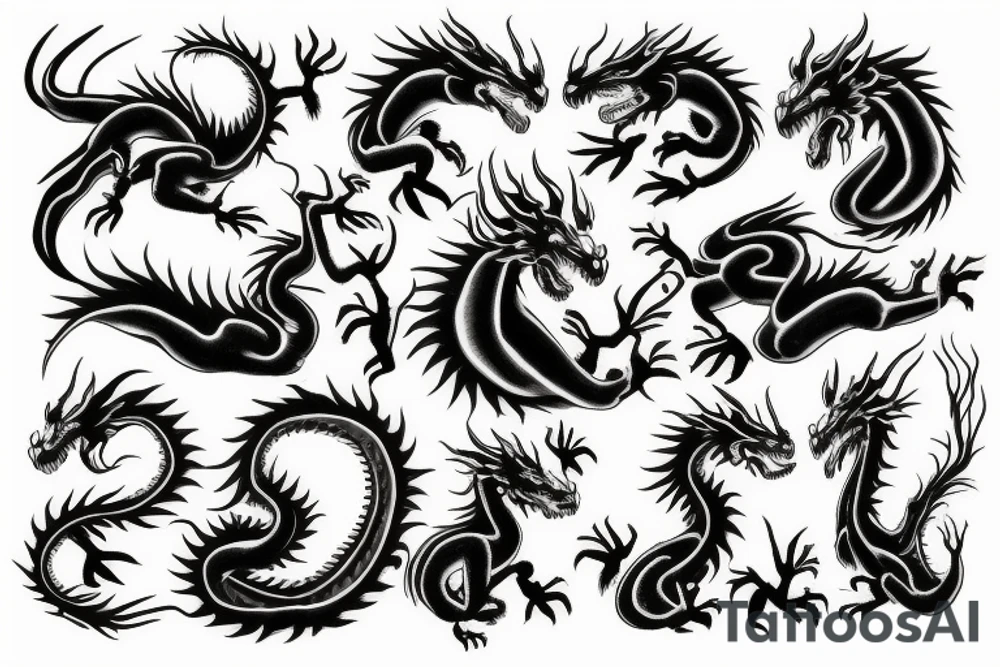 Dragon green tattoo idea