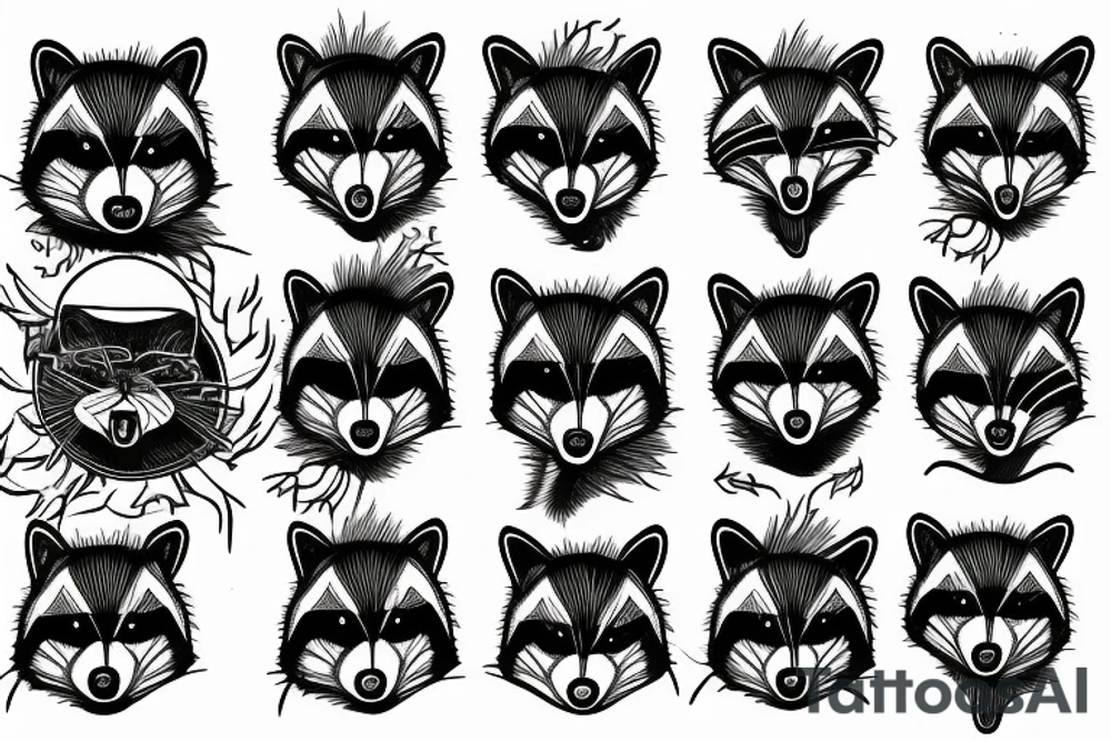 a racoon burning a bridge tattoo idea