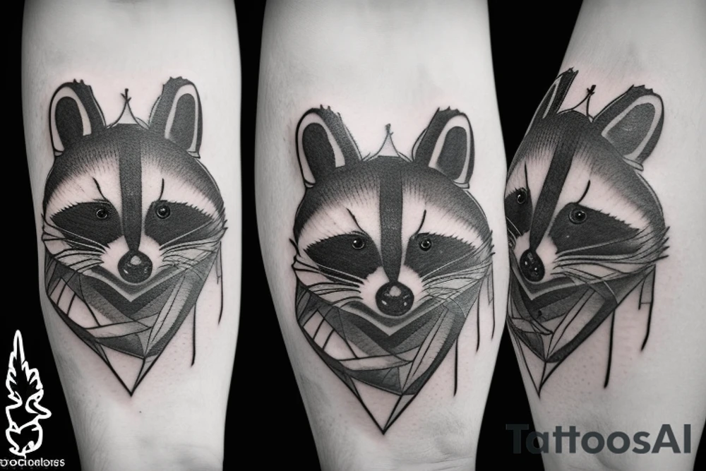 a racoon burning a bridge tattoo idea