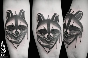 a racoon burning a bridge tattoo idea