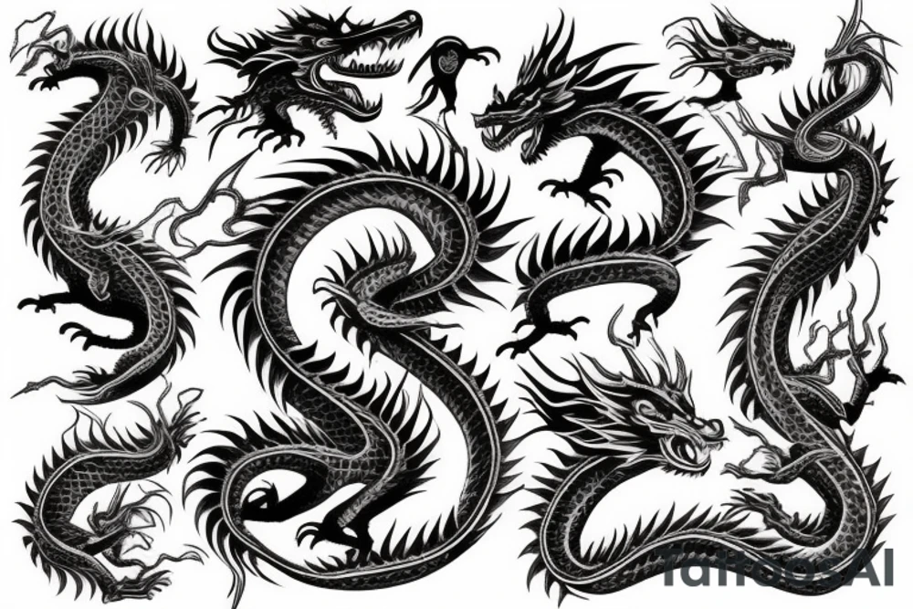 Colour dragon on shoulder tattoo idea