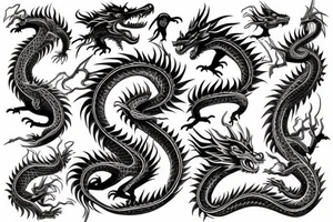 Colour dragon on shoulder tattoo idea