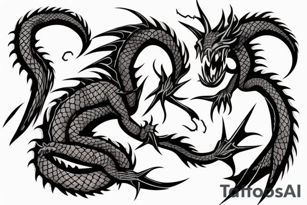 Colour dragon on shoulder tattoo idea