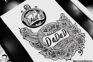 Feeling for dad and son. In small size and with name parshwa tattoo idea