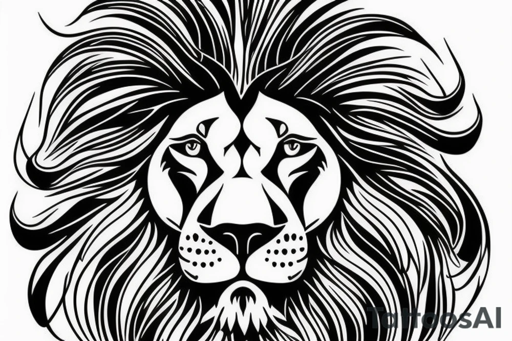 Lion face design, mental illusion, close up of different animals tattoo idea