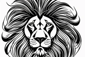 Lion face design, mental illusion, close up of different animals tattoo idea