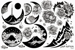 Japan moon tattoo idea