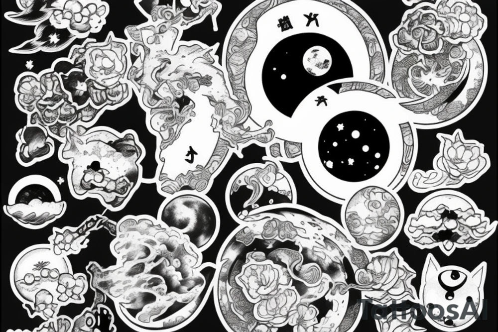 Japan moon tattoo idea