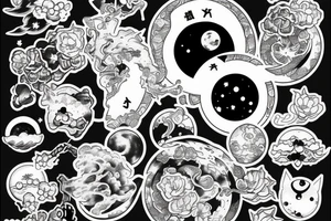 Japan moon tattoo idea