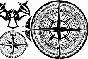 Viking compass and a dragon tattoo idea