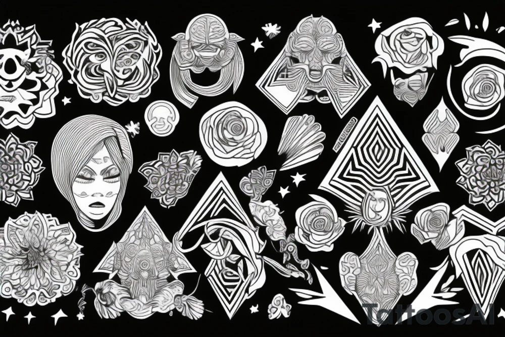 a psychedelic tribute to postivity tattoo idea