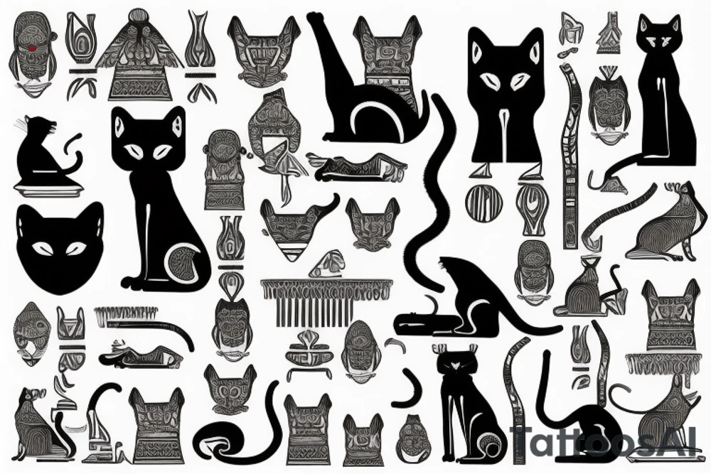 Egyptian cat tattoo idea