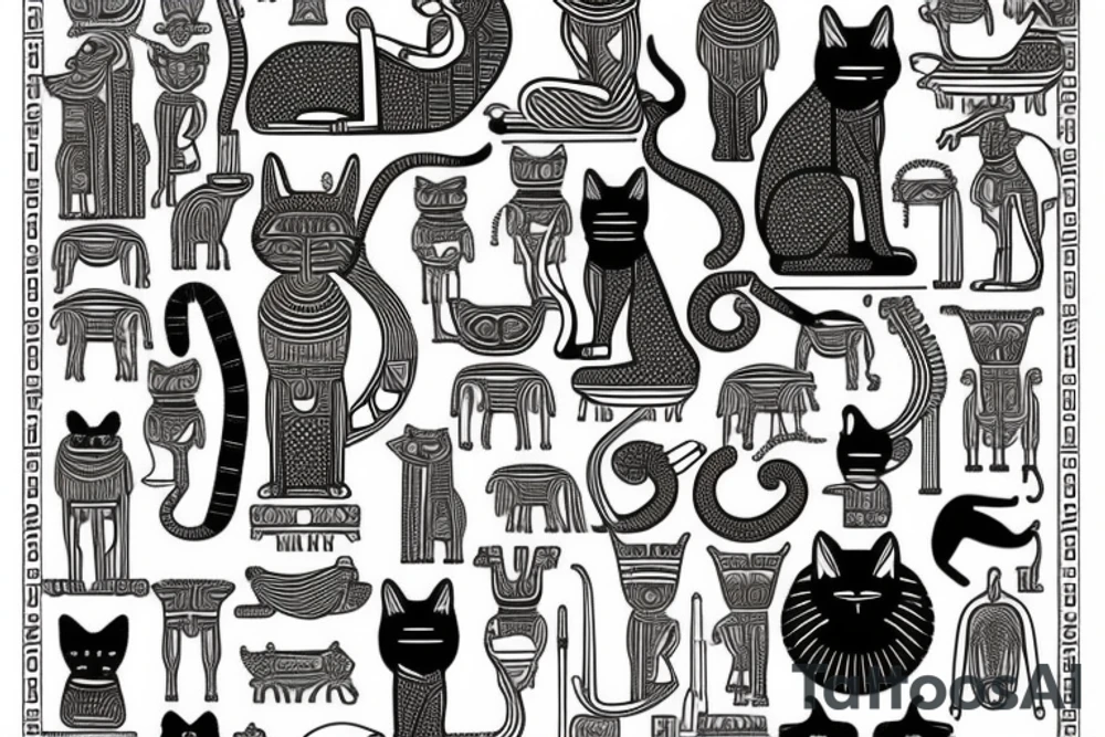 Egyptian cat tattoo idea