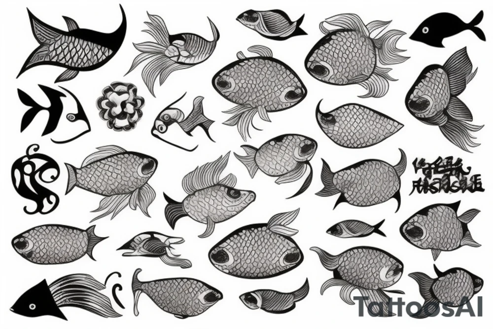 fish and moon tattoo idea