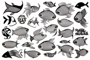 fish and moon tattoo idea