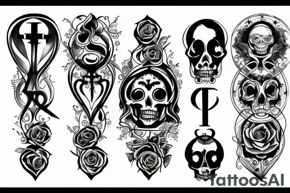 An hourglass with the names ''Memento mori'' and ''Memento vivere'' tattoo idea