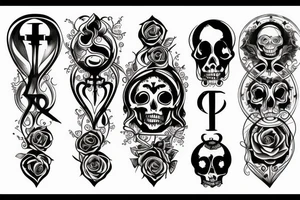An hourglass with the names ''Memento mori'' and ''Memento vivere'' tattoo idea