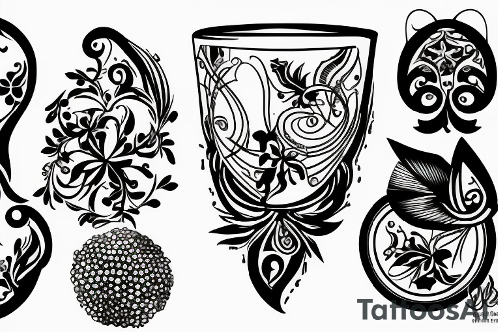 cocktail glass tattoo idea