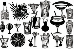 cocktail glass tattoo idea