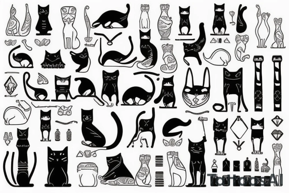 Egyptian cat tattoo idea