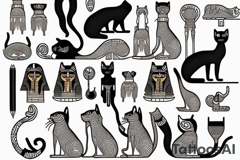 Egyptian cat tattoo idea