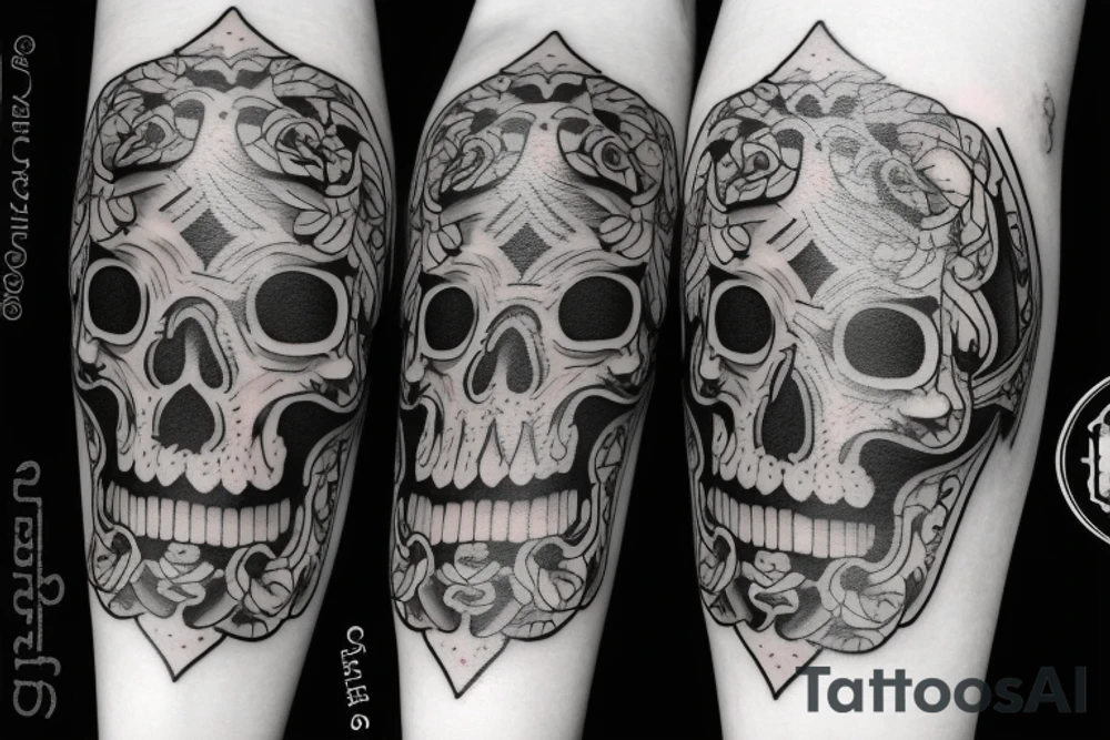 An hourglass with skull tattoo idea