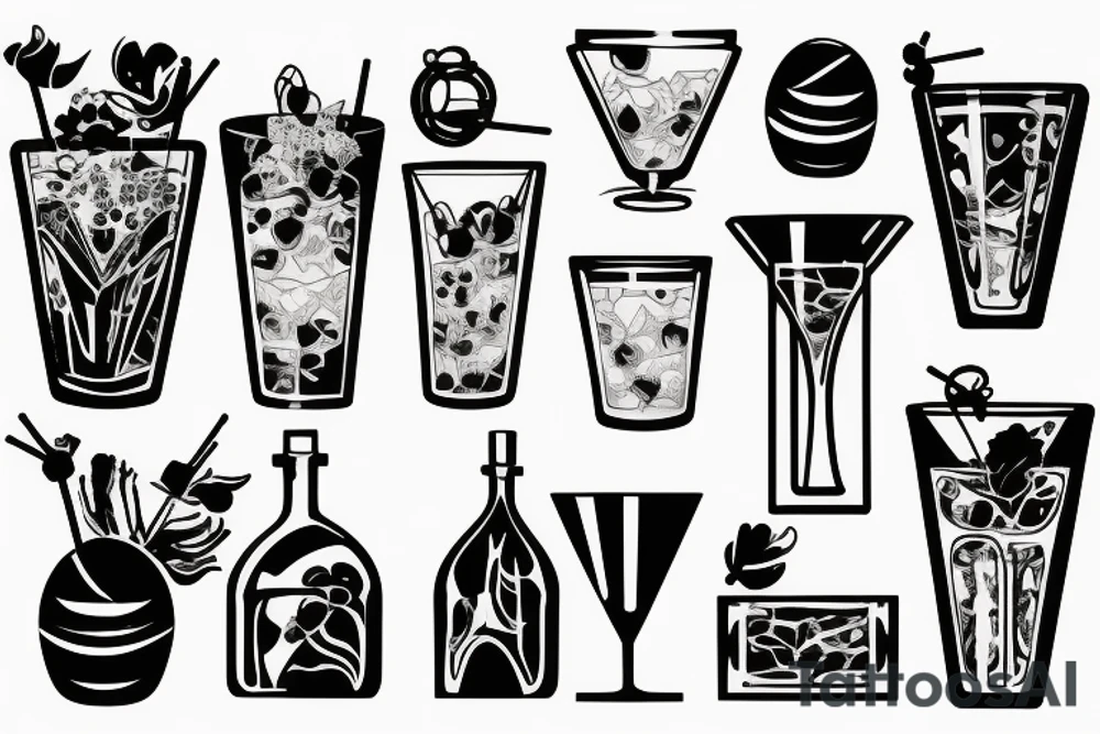 cocktail glass tattoo idea