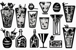 cocktail glass tattoo idea
