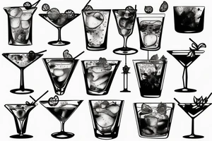 cocktail glass tattoo idea