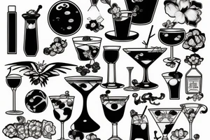 cocktail glass tattoo idea