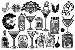 cocktail glass tattoo idea