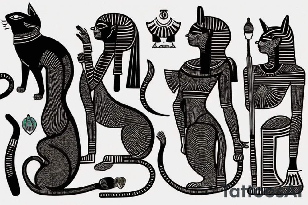 Egyptian cat tattoo idea