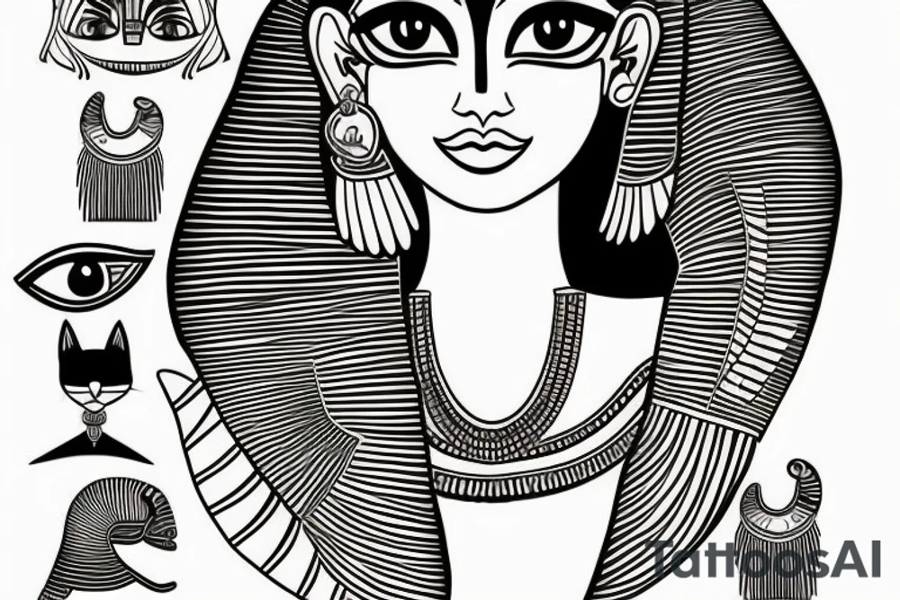 Egyptian cat tattoo idea