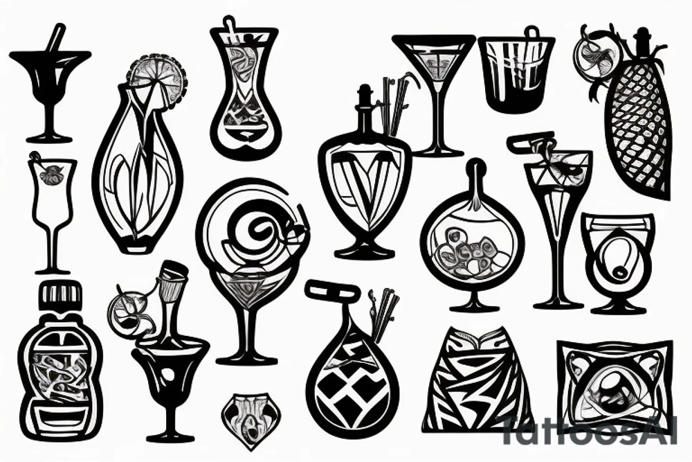cocktail glass tattoo idea