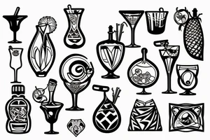 cocktail glass tattoo idea