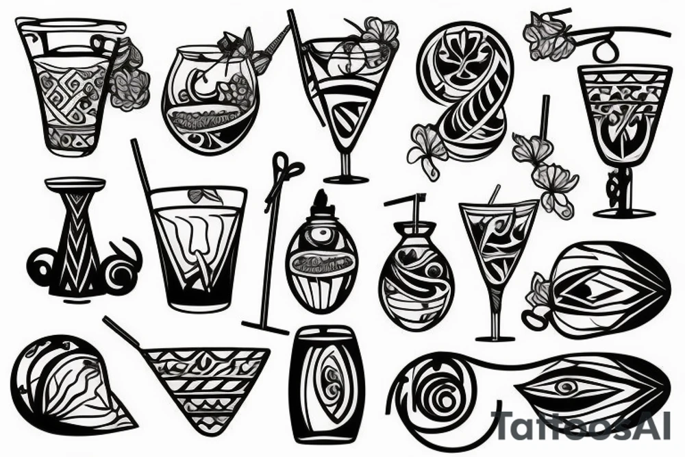 cocktail glass tattoo idea