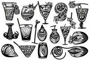 cocktail glass tattoo idea