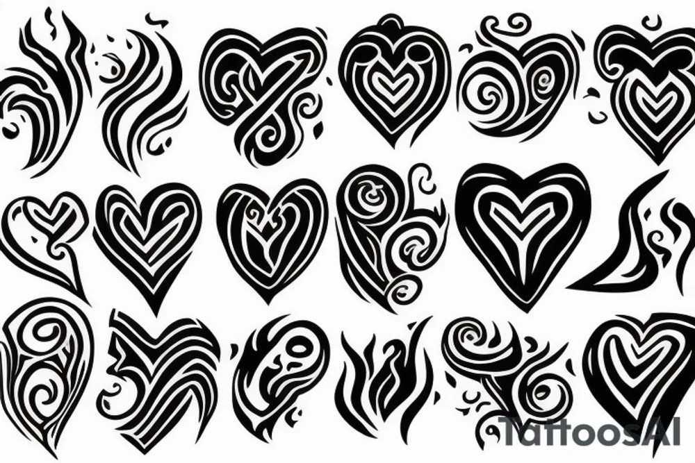 black heart with fire tattoo idea