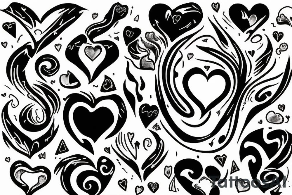 black heart with fire tattoo idea