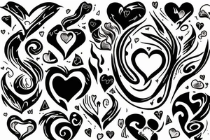 black heart with fire tattoo idea
